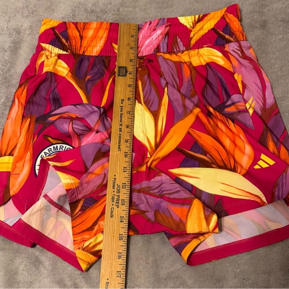 Adidas + Farm Rio Tropical Club Pacer Bold Pink Floral Training Shorts New M - Picture 11 of 12